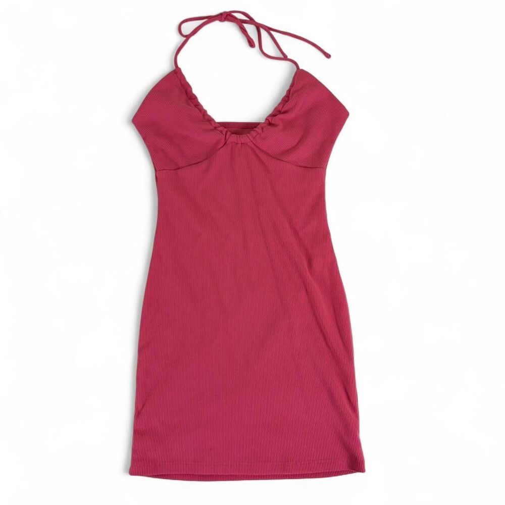 pink girly princess polly scrunch halter dress